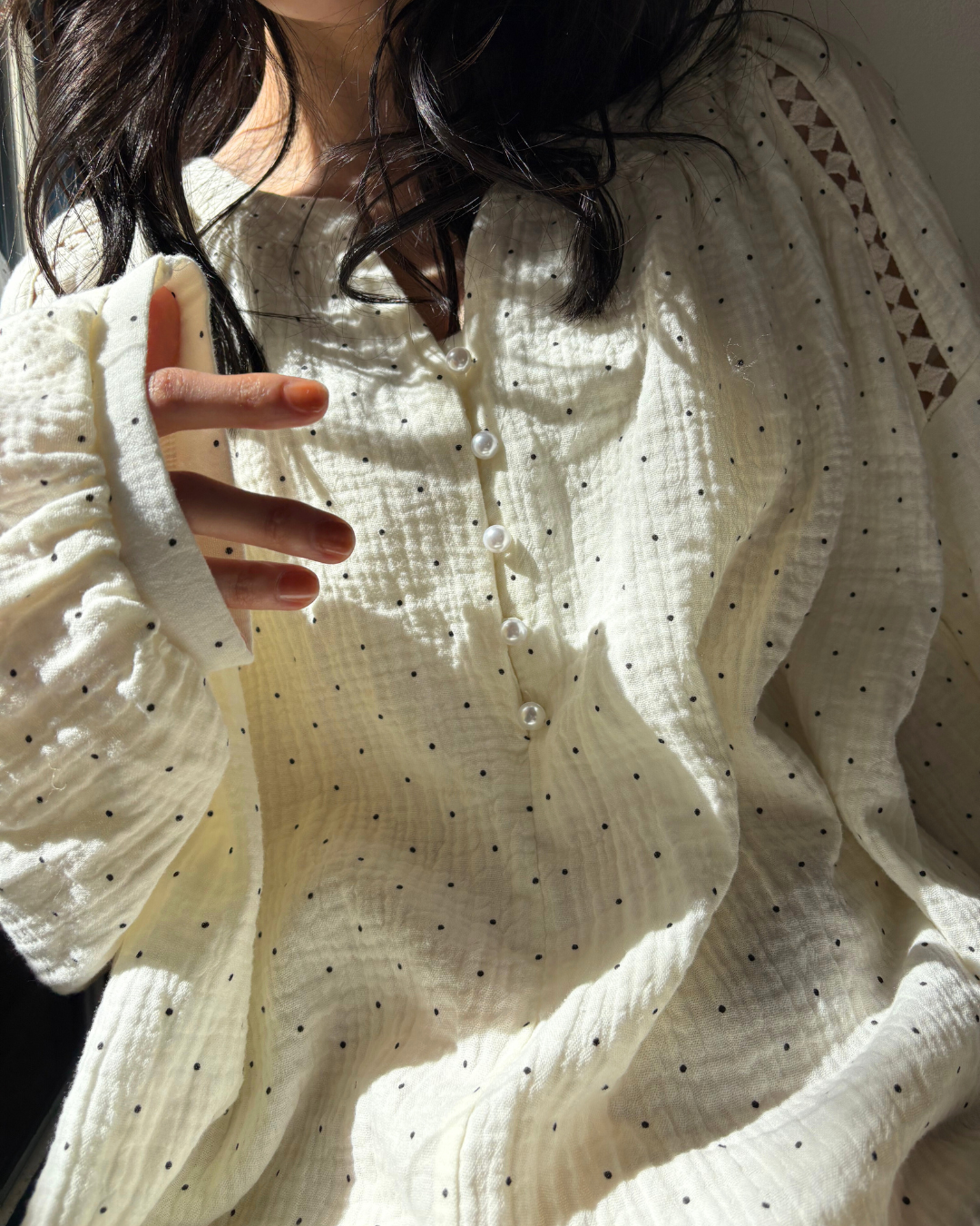 ダブルコットンドットワンピース