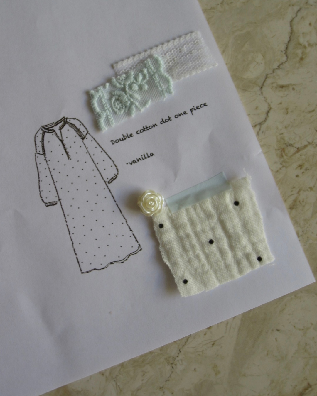 ダブルコットンドットワンピース