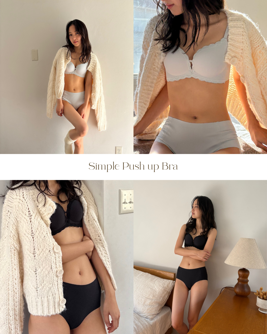 【整形級谷間】シンプルプッシュアップブラセット(ハイウエストショーツ)