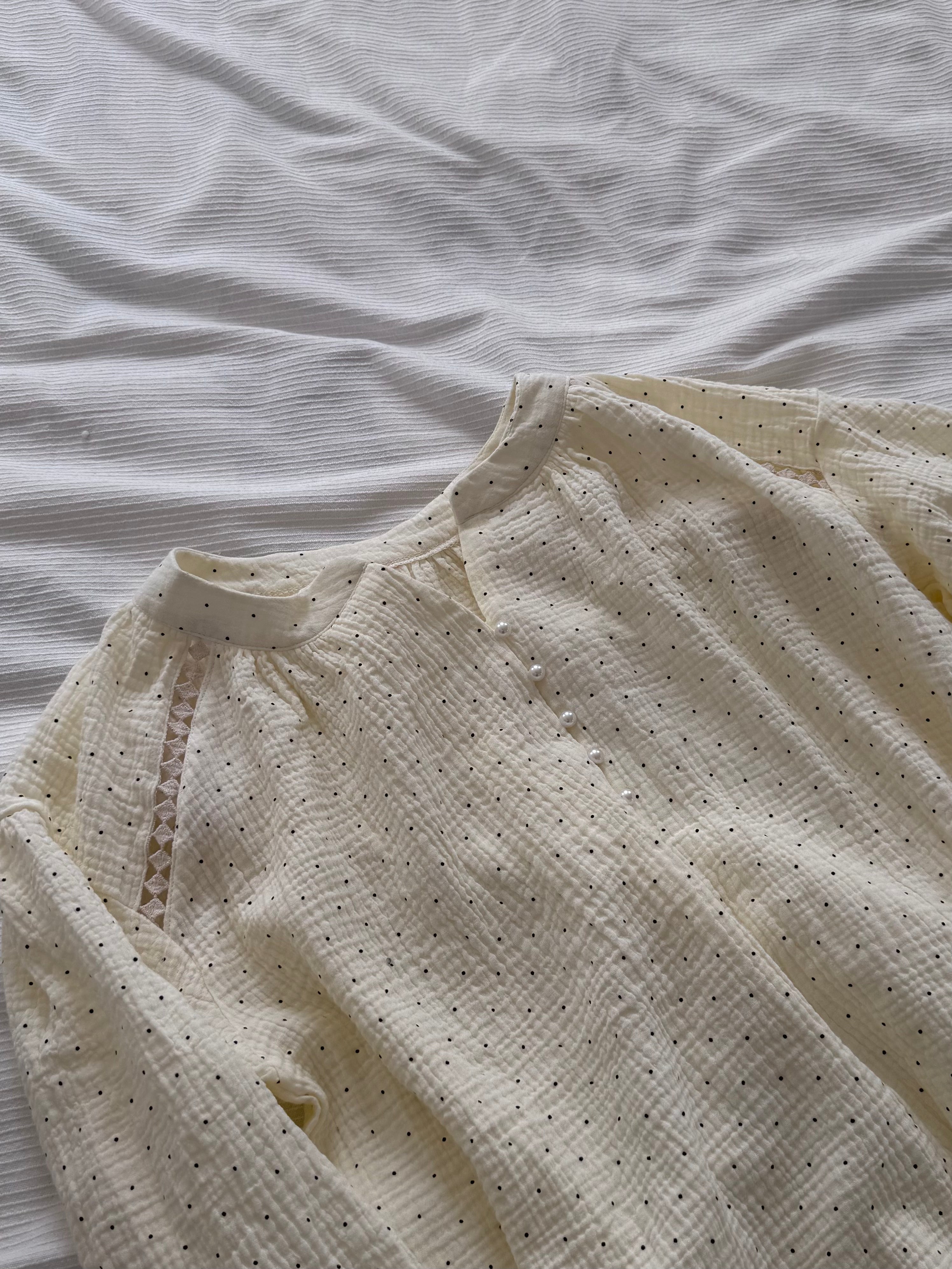 ダブルコットンドットワンピース