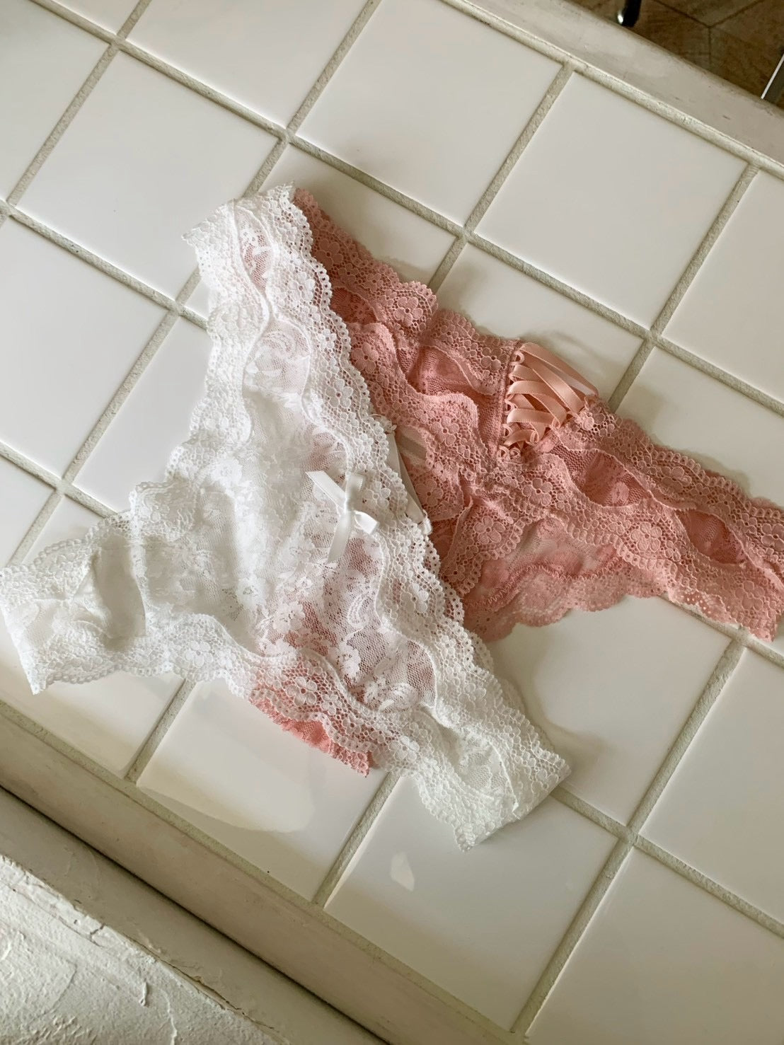 リボン&レースアップTバックショーツ