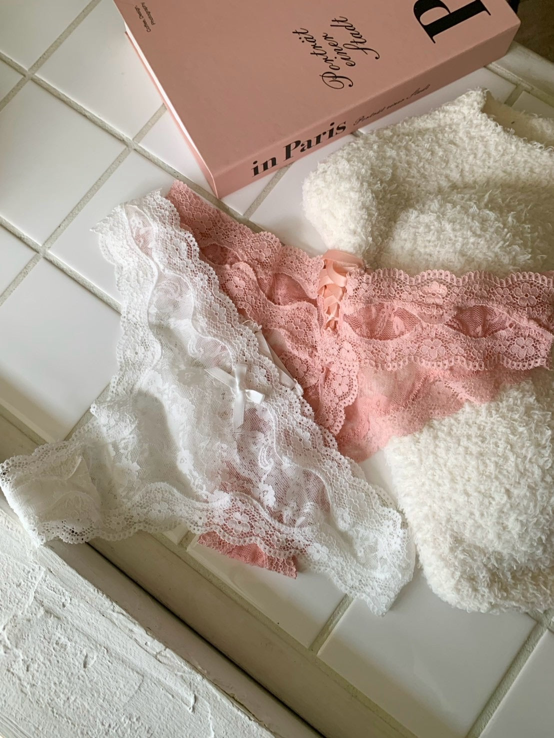 リボン&レースアップTバックショーツ