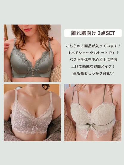 【離れ胸さん向け３点セット】数量限定4,000円以上OFF　谷間＆補正強化「離れ胸向け」3点セット お一人様２点まで