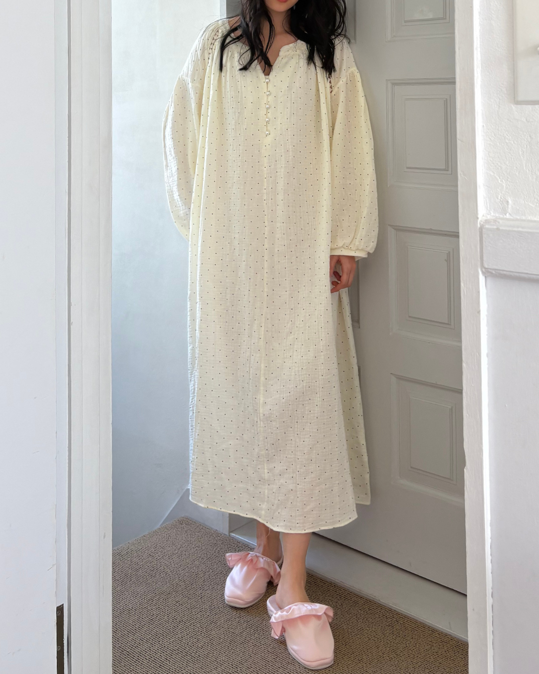 ダブルコットンドットワンピース