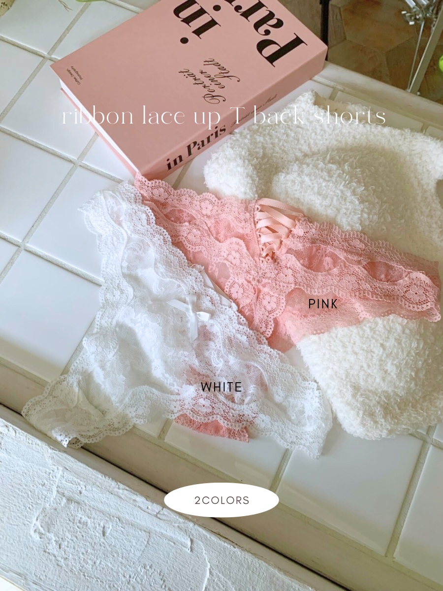 リボン＆レースアップTバックショーツ