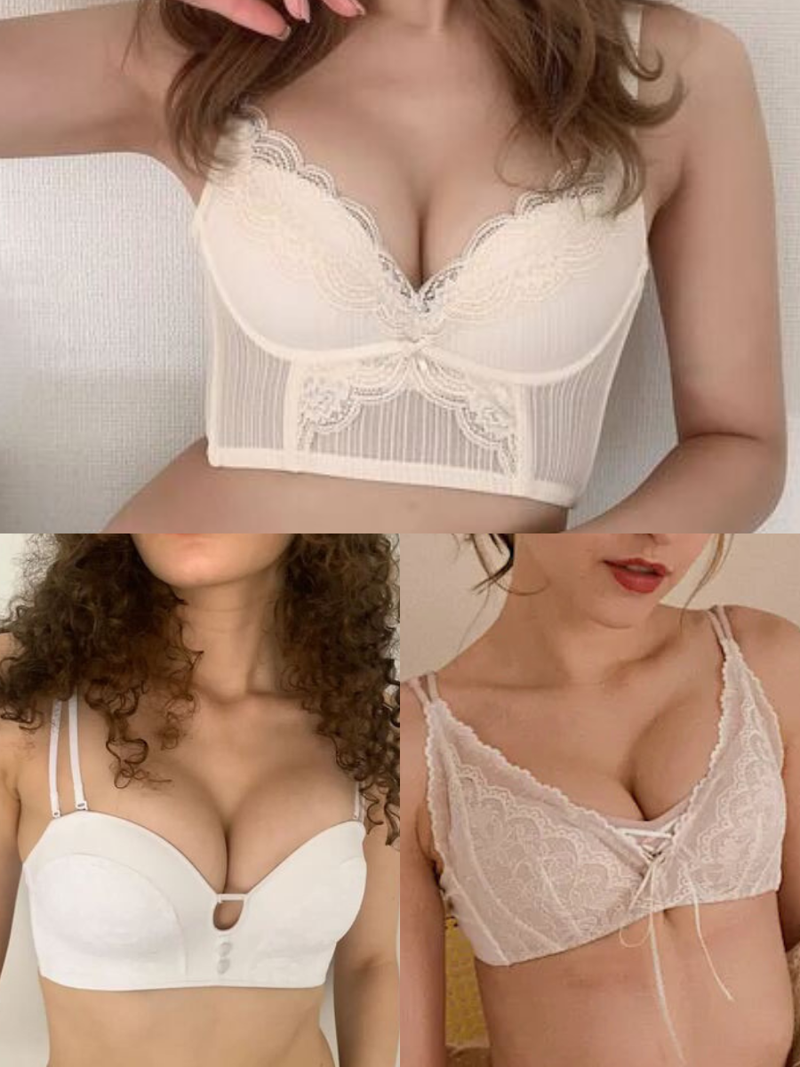【小胸さん向け】ミルキーカラーくっきり谷間3点セット