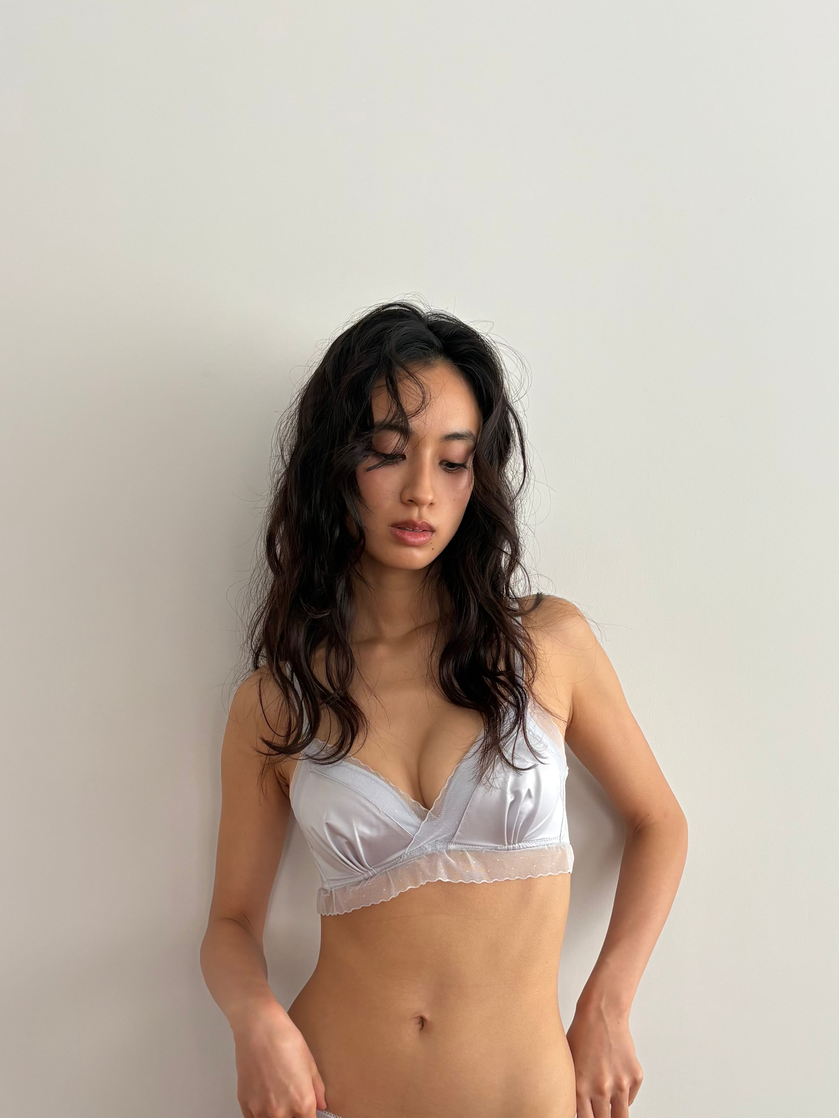 ソフトタッチシフォンレースブラ