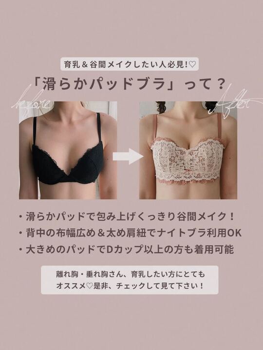 【美胸メイク】滑らかパッド パステルレースブラセット